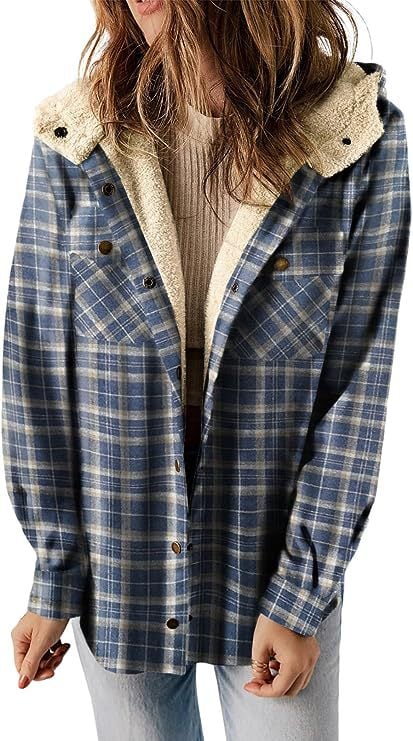 Sherry - Women's Hooded Wool Jacket Vest  with Checkered Pattern