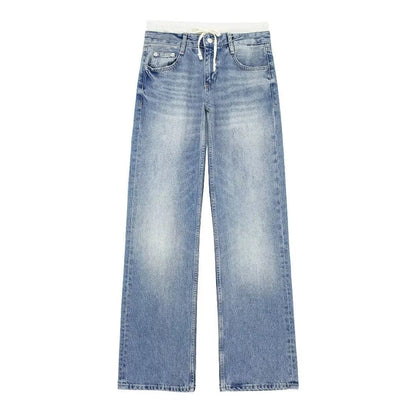 Women's Vintage Casual Mid Waist Straight Leg Jeans | Perfect for Casual Days