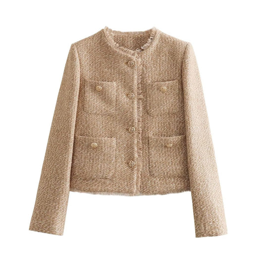 Sheila - Woolen Jacket with a Classic Touch for Women