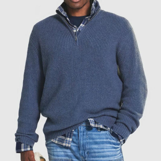 George - Casual Men's Knit Sweater with Zip for Men