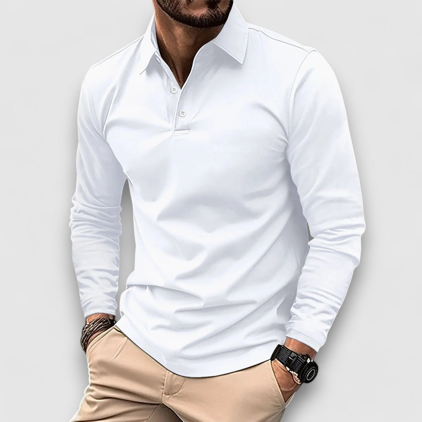 Amando - Casual Polo Shirt With Long Sleeves