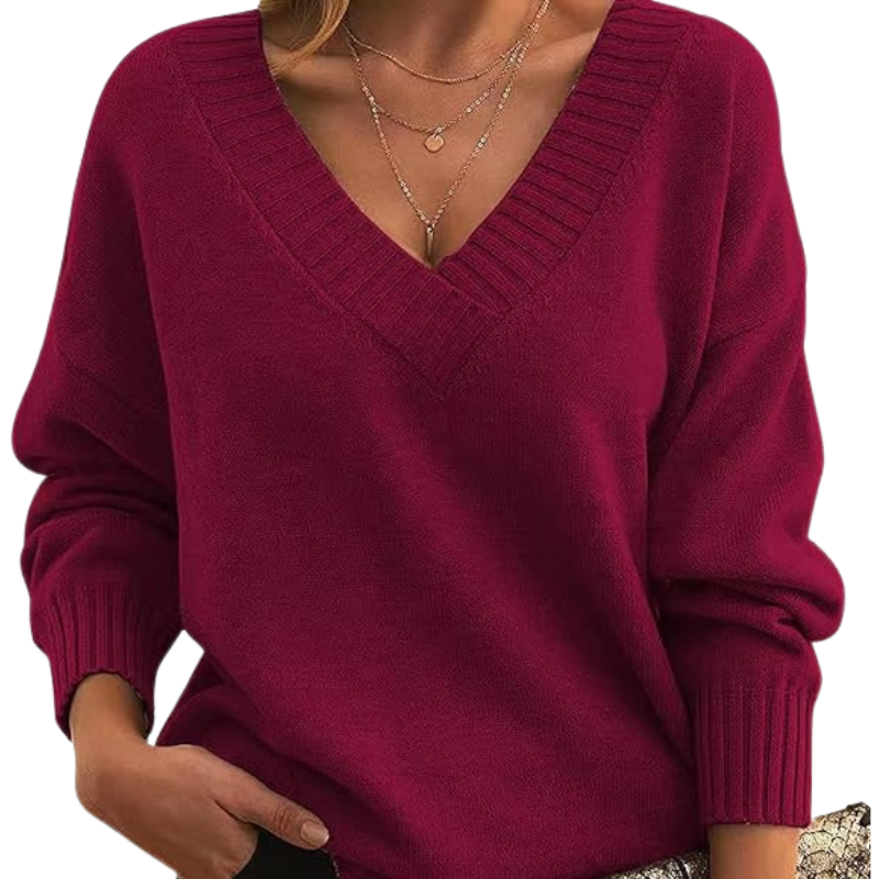 Sienna - Stylish V-Neck Cashmere Sweater