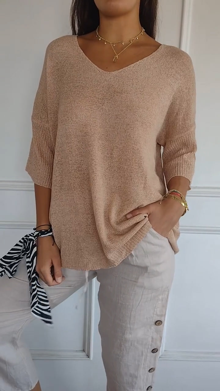 Rafaella - Classic V-Neck Sweater for Women