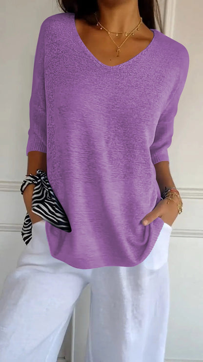 Rafaella - Classic V-Neck Sweater for Women