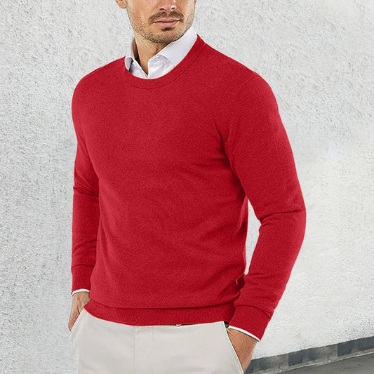 Ethan - Cozy Crew Neck Cotton Sweater for Men