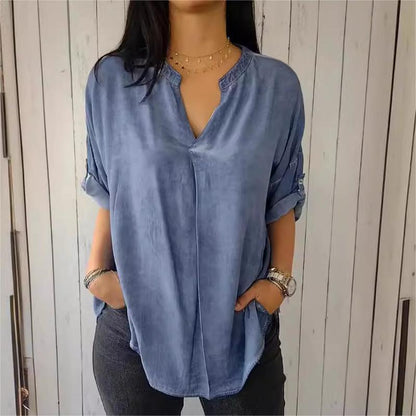 Lovely - Casual and Comfy V-Neck Shirt for Women