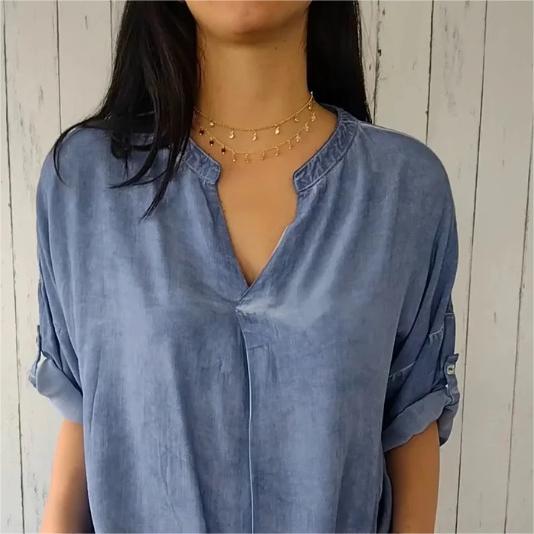 Lovely - Casual and Comfy V-Neck Shirt for Women